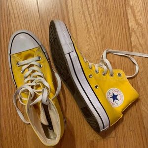 Yellow high top converse women’s 10
